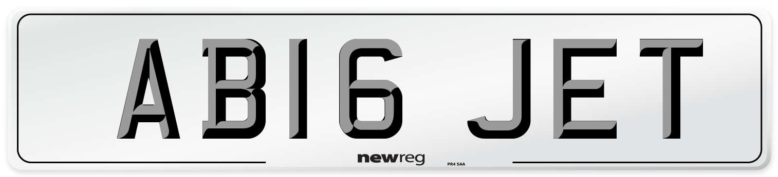AB16 JET Number Plate from New Reg